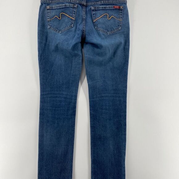 🎁5/$25 Moto Jeans Women 30 Skinny 5 Pocket Blue Denim Full Zip Button Closure - Picture 12 of 16